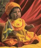 Jamaica is a 24" limited edition vinyl doll from Lee Middleton